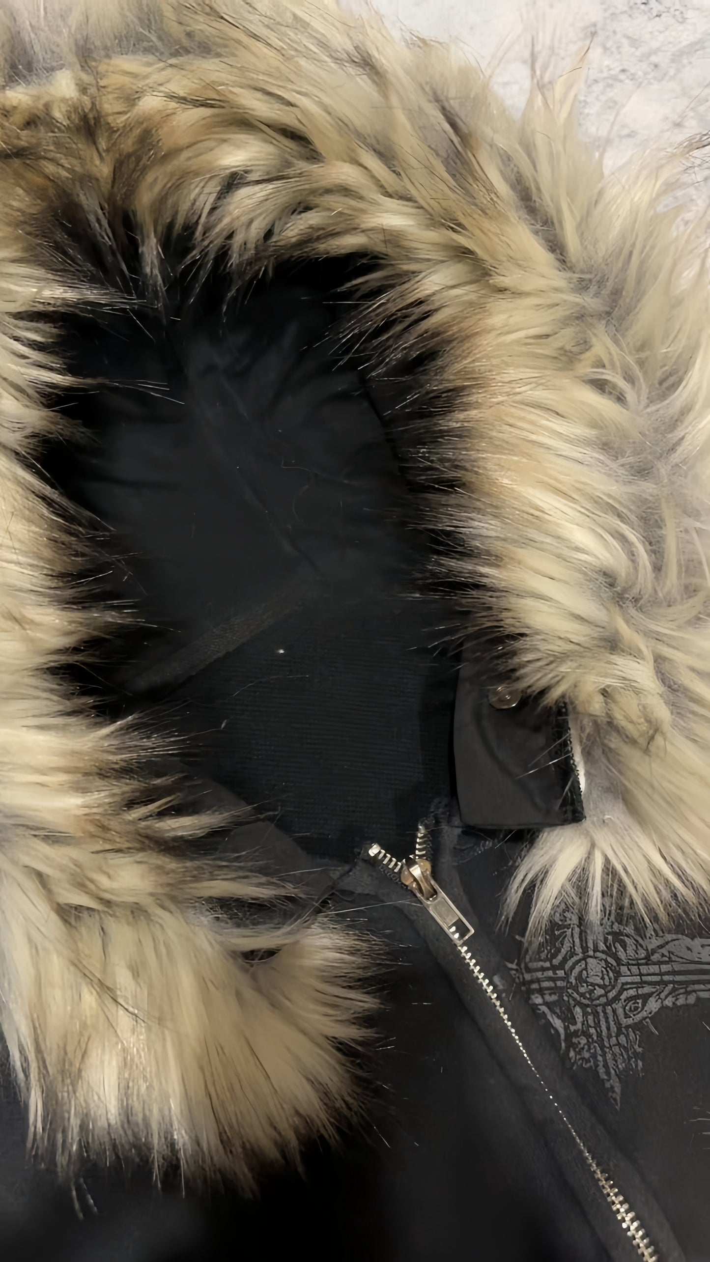 PROFOUND CROSS FUR ZIP-UP HOODIE