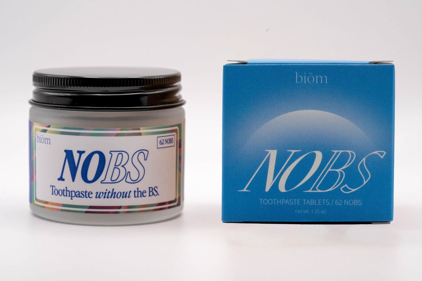 Picture of NOBS (No Bad Stuff) Toothpaste Tablets - Nano Hydroxyapatite, Fluoride & Plastic Free, Eco & Travel Friendly - Remineralize with NHA (1 Month)