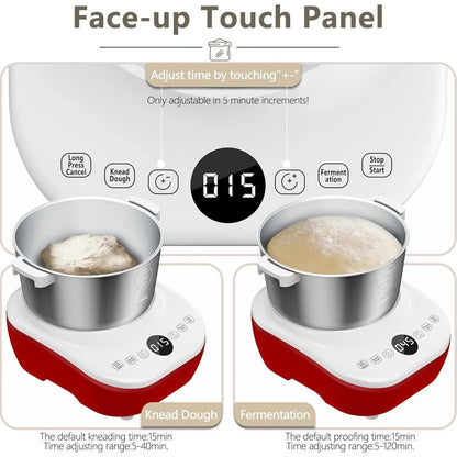 7Qt Electric Dough Mixer with Ferment Function & Stainless Steel Bowl