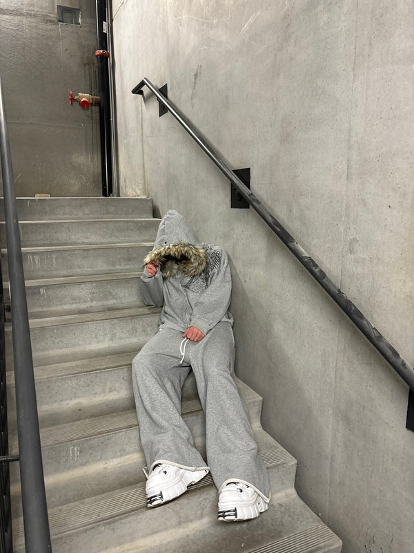 PROFOUND CROSS FUR ZIP-UP HOODIE