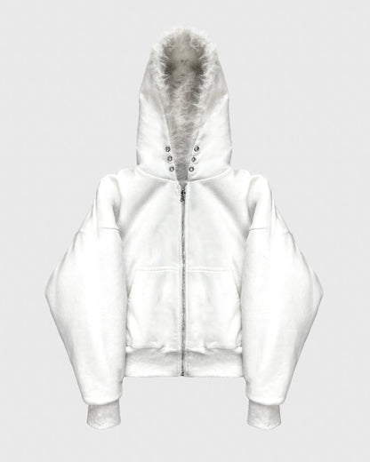 YETI FUR REVERSIBEL ZIP HOODIE